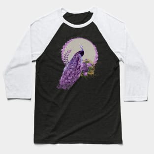 Wonderful peacock and flowers in purple colors Baseball T-Shirt